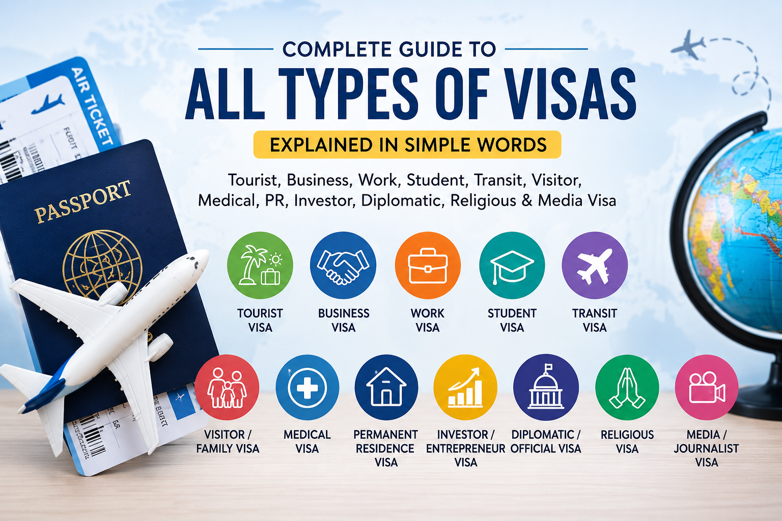 WHAT IS VISA? AND HOW MANY TYPES OF VISAS ARE USE IN WORLDWIDE?